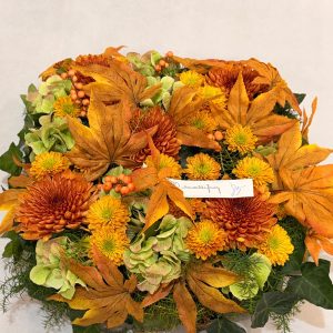 Bloemstuk Allerheiligen herfstoranje